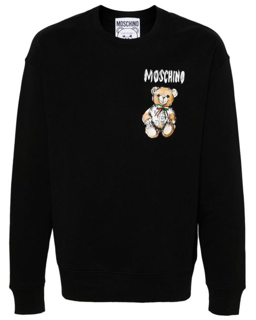 Moschino Black Teddy Bear Printed Sweatshirt for men