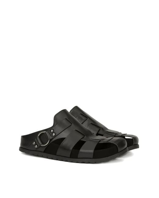 Ash Black Leather Sandals