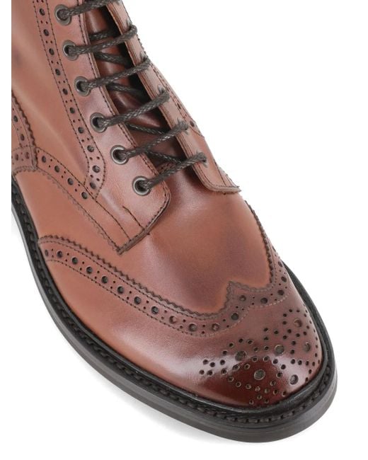 メンズ Tricker's Stow ブローグブーツ Brown