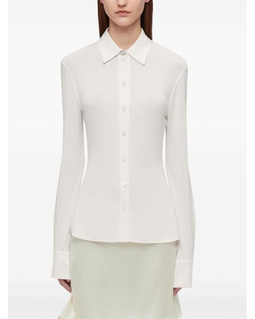 Ferragamo White Classic-collar Jersey Shirt