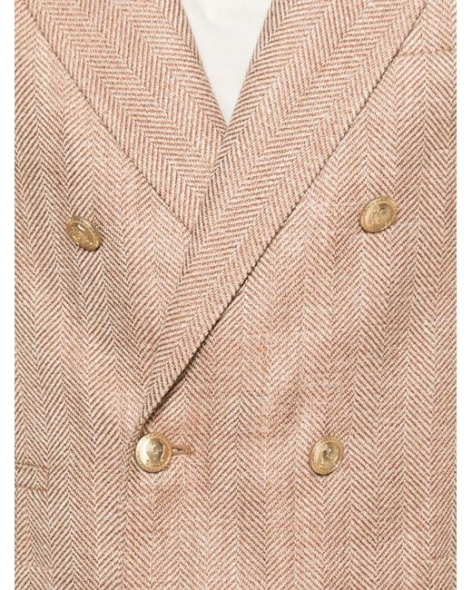 Chaqueta Con Doble Botonadura Brunello Cucinelli de hombre de color Pink
