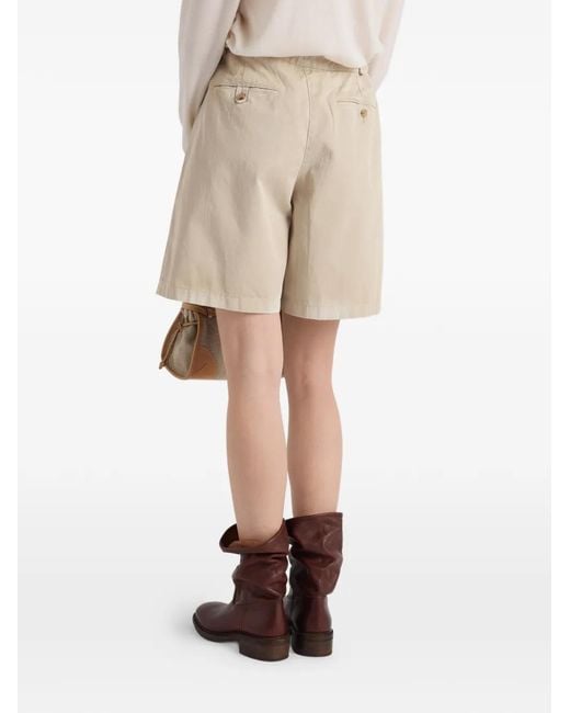 Prada Natural Garment-Dyed Old Gabardine Shorts