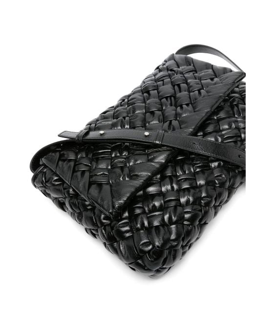 Bottega Veneta Black Rumple Leather Messenger Bag for men