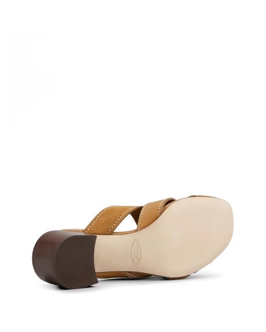 Tod's Brown Cross-Strap Sandals
