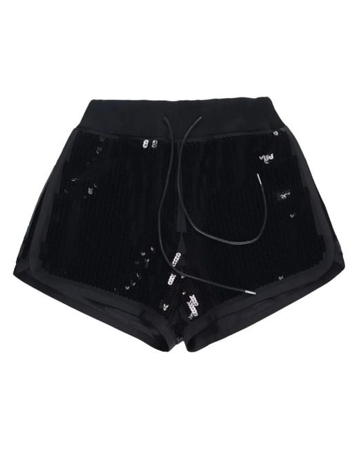 Sacai Black Sequin-Embellished Shorts
