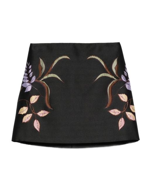 Dorothee Schumacher Black Floral-Embroidered Skirt