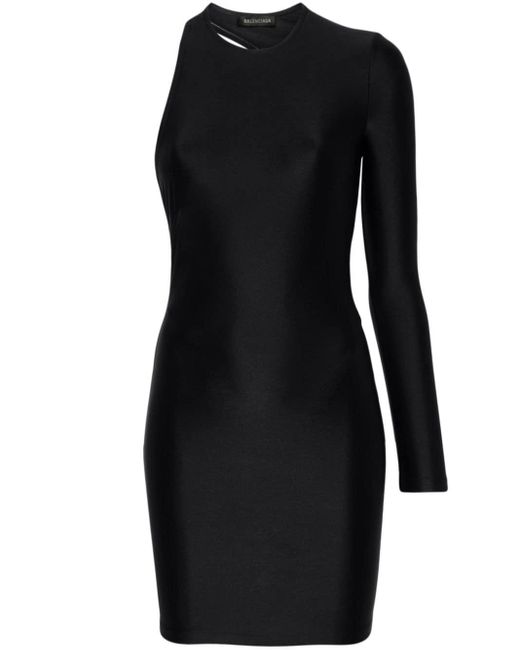 Vestido corto asimétrico Balenciaga de color Black