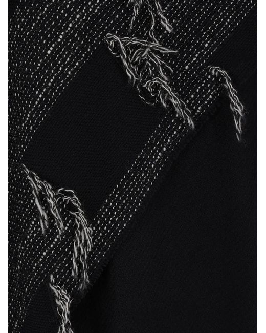Yohji Yamamoto Black Leather-Panel Coat