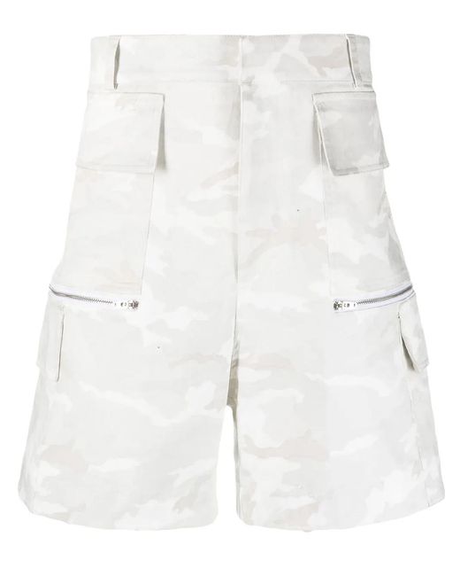 1017 ALYX 9SM White Shorts With Camouflage Print for men
