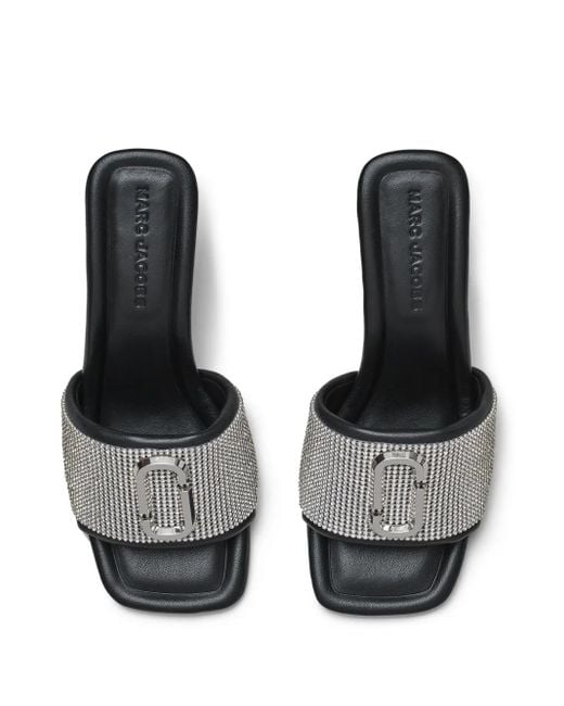 Sandalias The Rhinestone J Marc con tacón de 65 mm Marc Jacobs de color Black