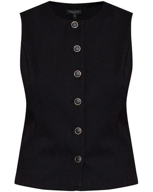 Rag & Bone Black Irina Ponte Waistcoat