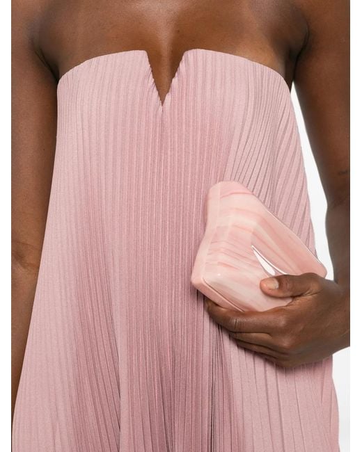 L'idée Pink Tie Pleated Gown