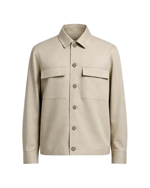 Peserico Natural Patch-Pocket Overshirt for men