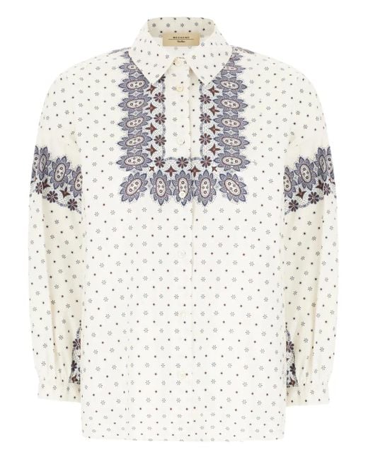 Camisa con botones y estampado de cachemira Weekend by Maxmara de color White