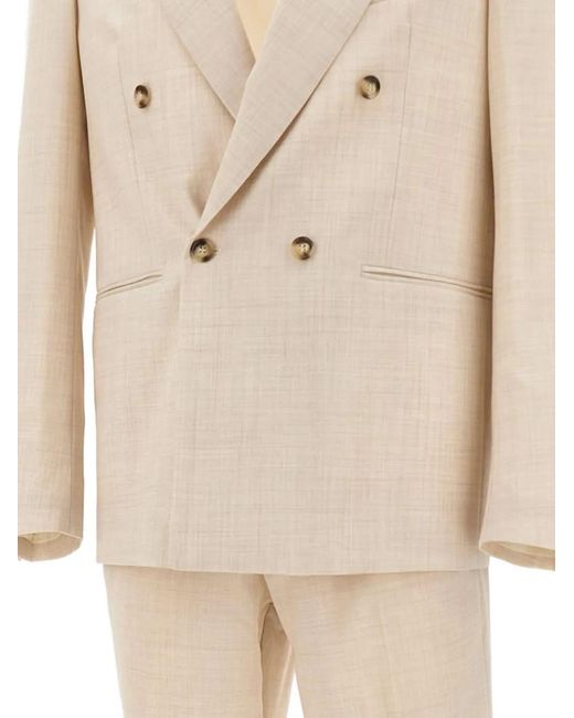 Emanuel Ungaro Natural Double-Breasted Peak-Lapel Suit for men