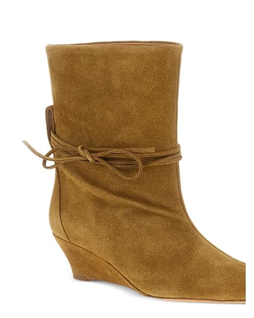Odissi Brown Gemma Wedge Ankle Boots