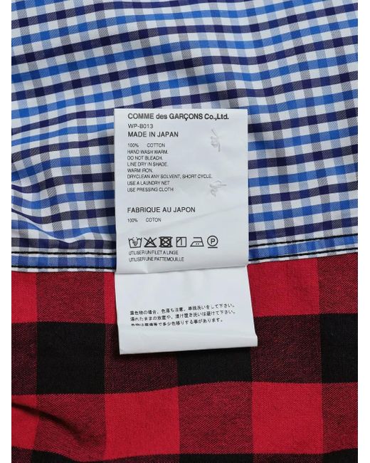 Junya Watanabe Blue Check-Patchwork Flannel Shirt for men