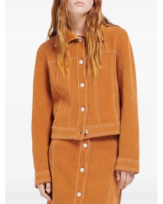 Barrie Orange Button-Up Jacket