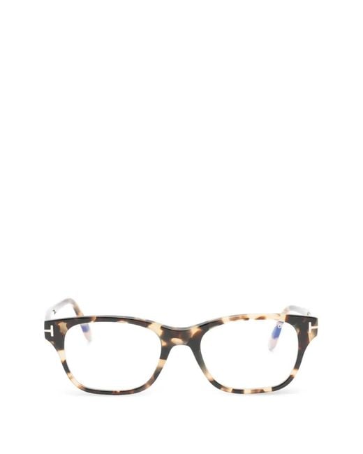Tom Ford Brown Brille Mit Eckigem Gestell