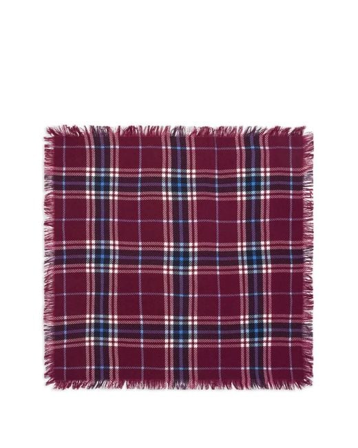 Bompard Purple Tartan Fringed Scarf