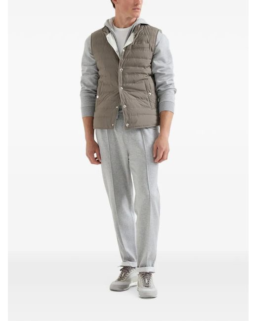 Brunello Cucinelli White Panelled Sneakers for men