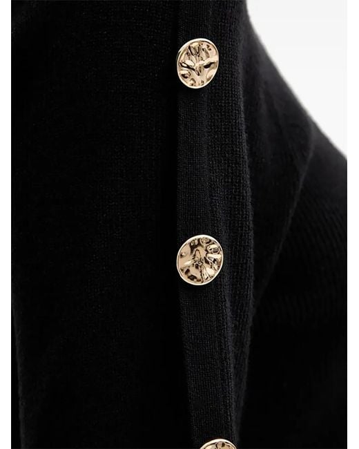 Morgan Black Button-Embellished Knitted Top