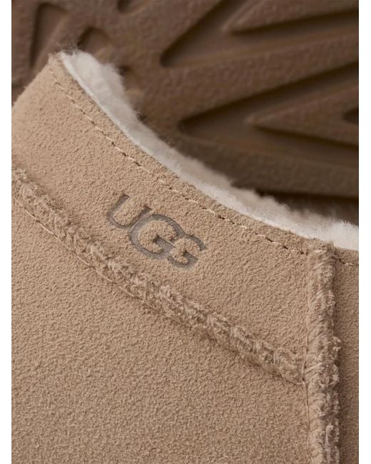 Ugg Brown Micro Logo-Patch Slip-On Boots