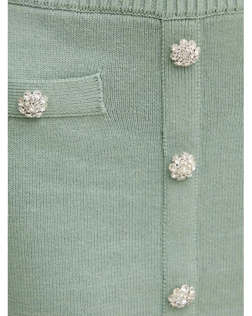 Silvian Heach Green Button-Embellished Skirt