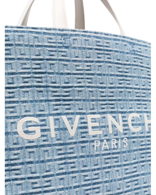 Givenchy Blue Medium G Tote Denim Shopping Bag