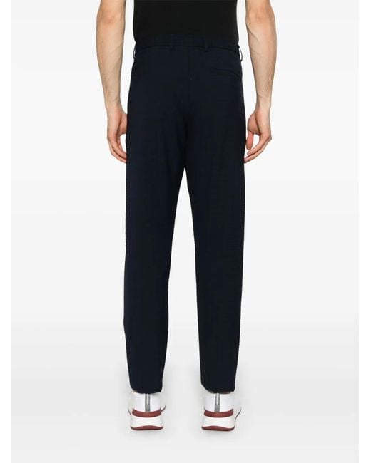 Emporio Armani Blue Piped-Trim Trousers for men