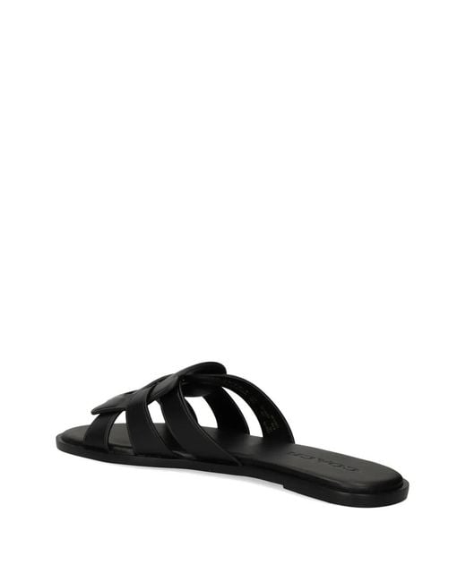 COACH Black Woven Leather Sandals