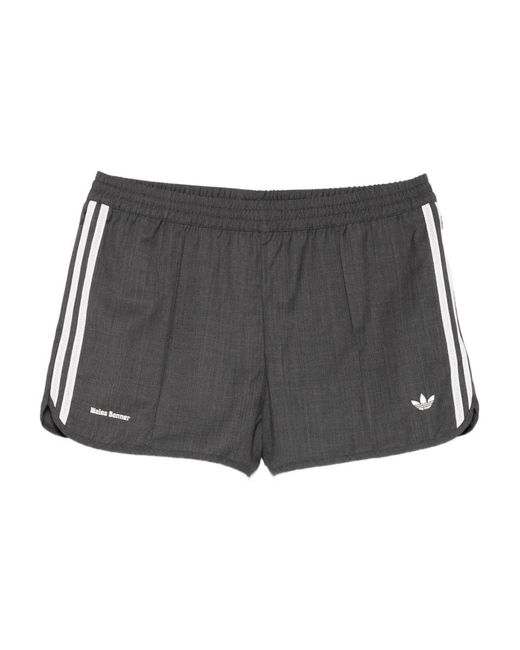 Adidas Gray X Wales Bonner Three-Stripe Logo Shorts