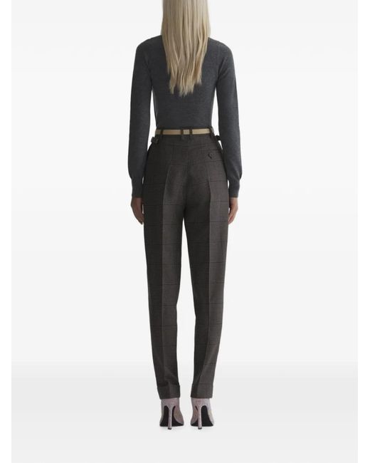 Mugler Black Cashmere V-Neck Knit Top