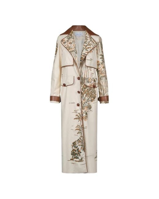 Johanna Ortiz White Horizontes Salvajes Graphic-Print Coat