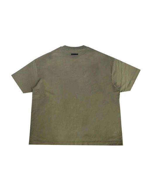 Fear Of God Green Cotton Logo-Print Crew T-Shirt for men