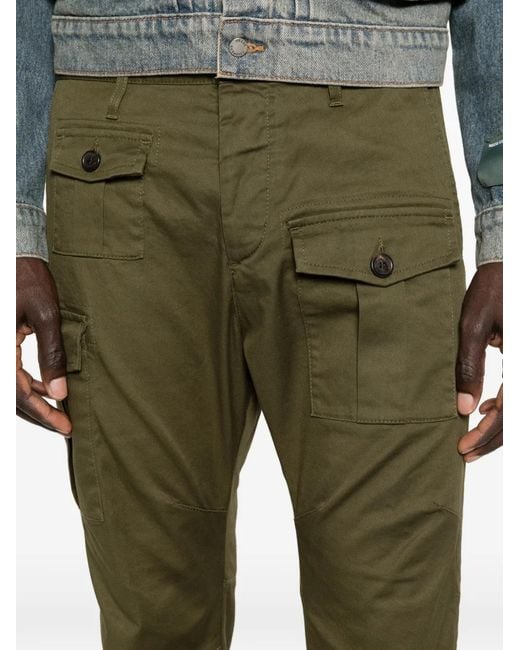 DSquared² Green Pantalon Fuselé À Poches Cargo for men