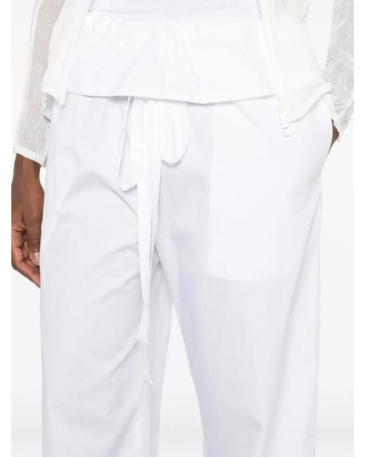 Enza Costa White Drawstring Trousers