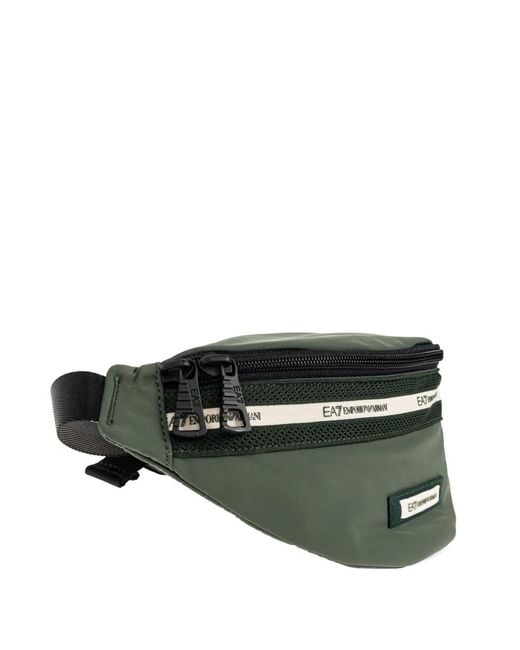 EA7 Green Gürteltasche Mit Logo-Patch