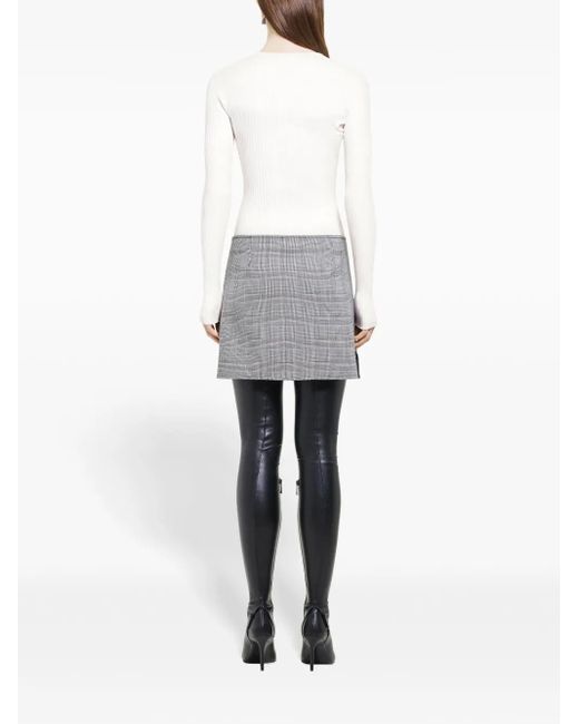 Courreges White Slash Ribbed-Knit Top