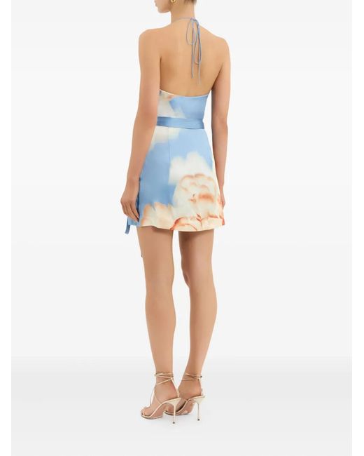 Rebecca Vallance Blue Perez Floral-Print Mini Dress