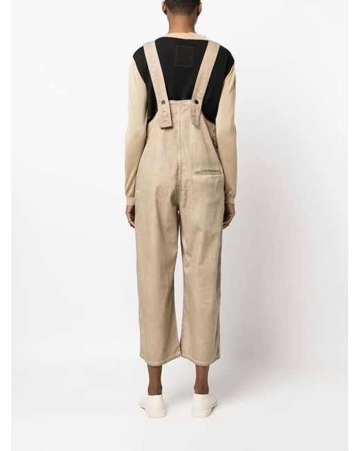 Uma Wang Natural Distressed Cotton Dungarees