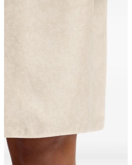 12 STOREEZ Natural Silk Pencil Midi Skirt