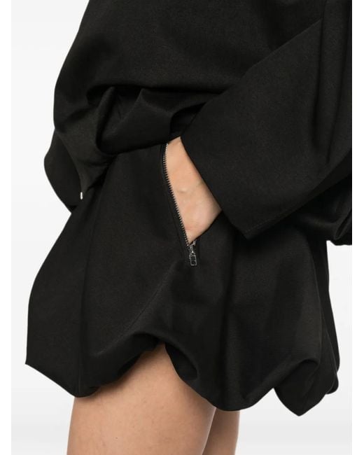 ELEH Black Elasticated-Waist Balloon Shorts