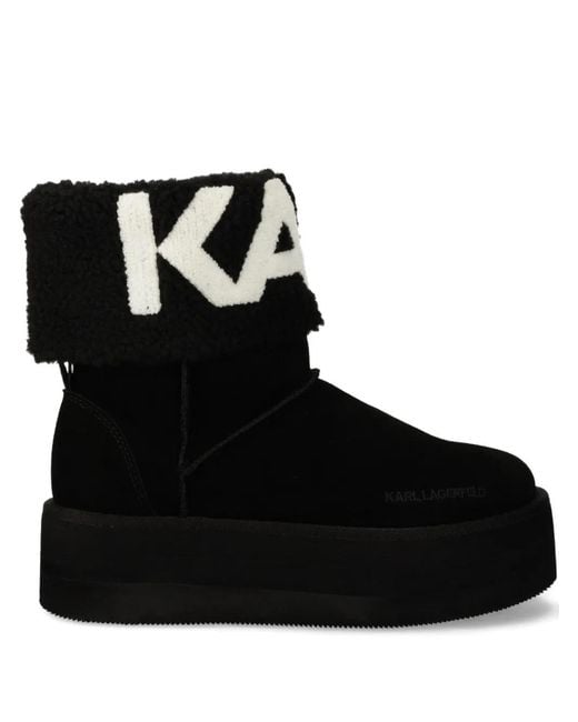 Karl Lagerfeld Black Thermo Platform Boots