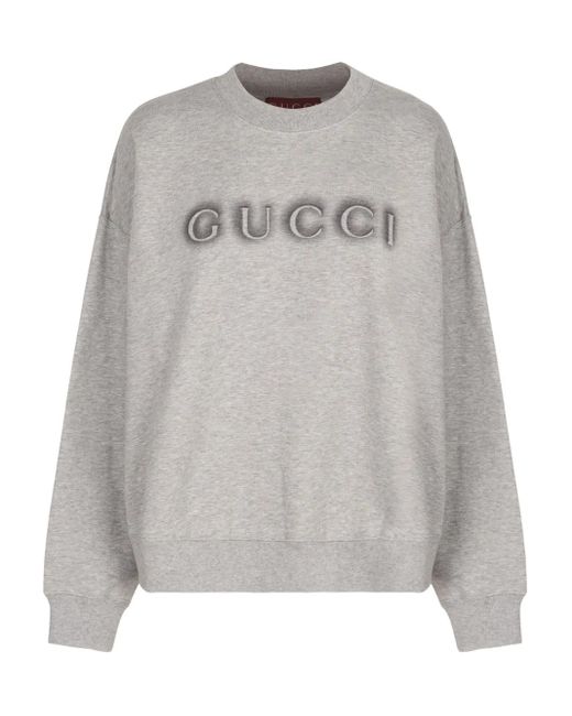 Gucci Katoenen Sweater Met Logo in het Gray