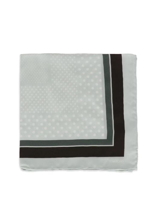 Tom Ford Gray Polka Dot-Print Pocket Square for men