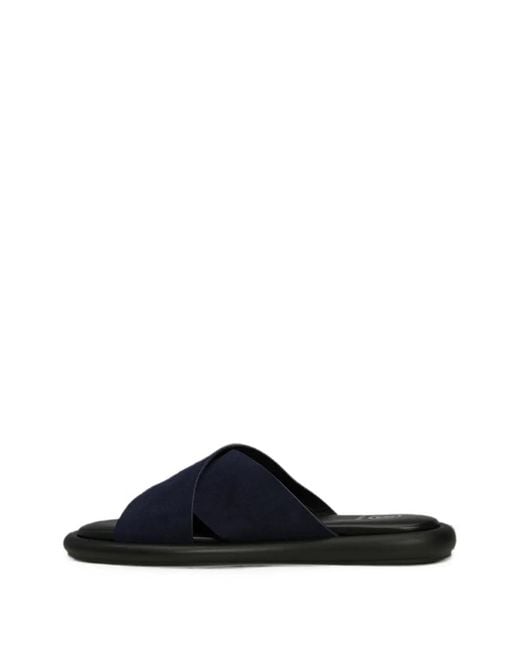 Bogner Blue Crossover-Strap Logo-Embossed Slides for men