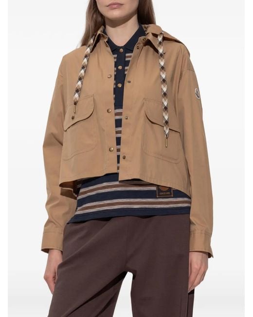 Moncler Natural Hooded Cropped Jacket