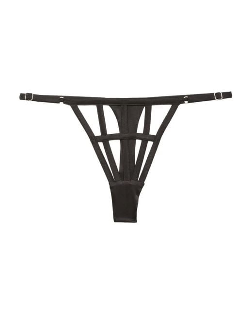 Fleur du Mal Black Caged Thong