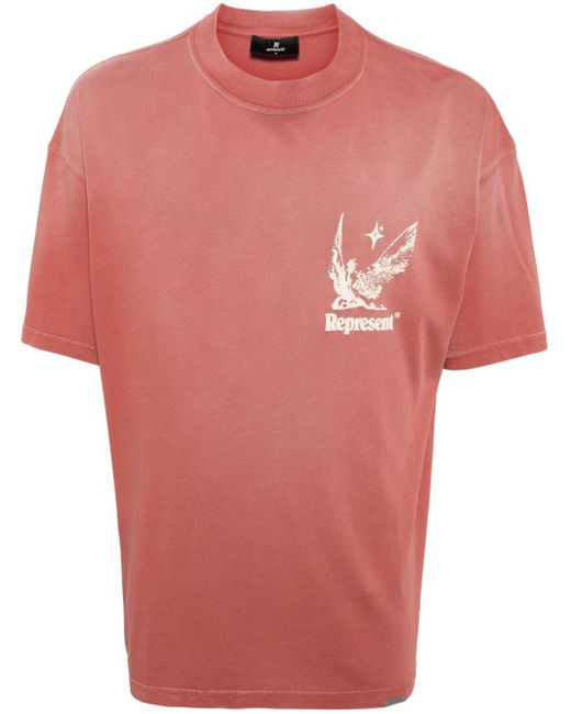 T-shirt en coton à logo imprimé Represent pour homme en coloris Pink